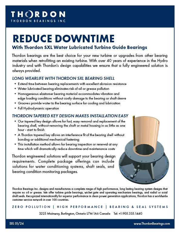 SXL Water Lubricated Main Shaft Guide Bearings