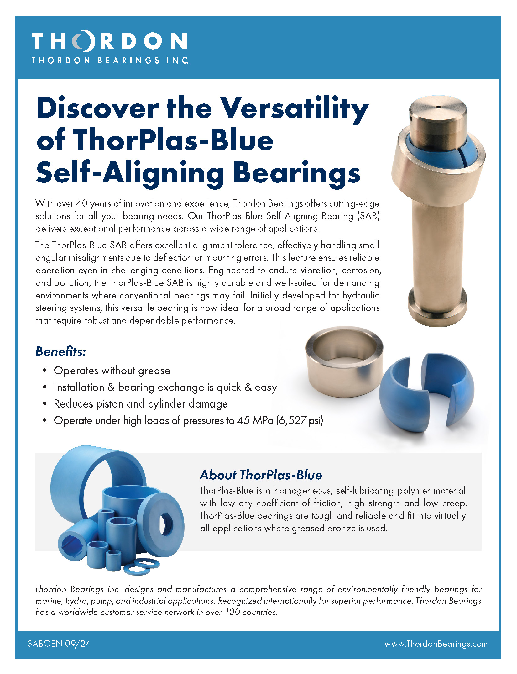 ThorPlas-Blue Self Aligning Bearing - General Brochure