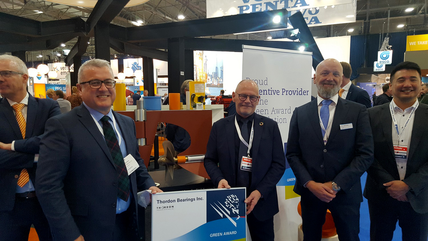 A Green Award plaque and certificate was presented to Thordon Bearings