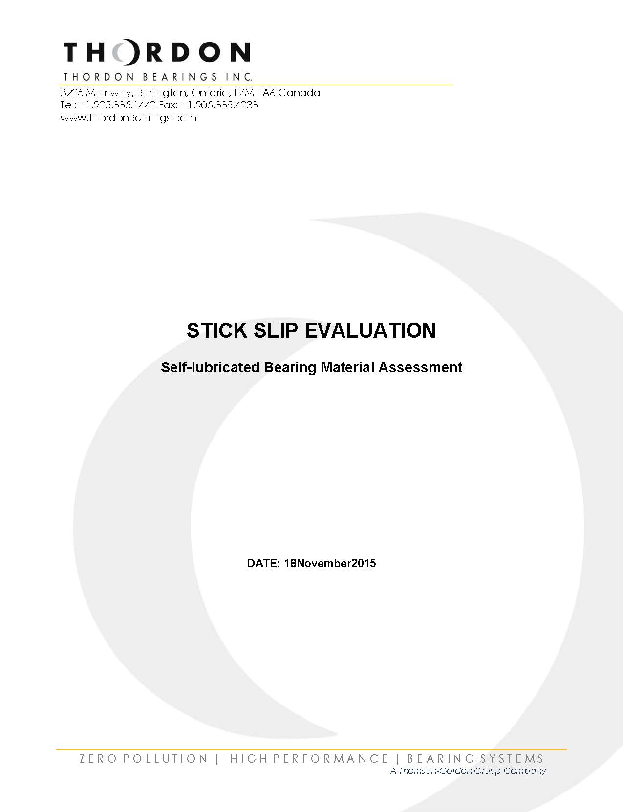 Stick Slip Evaluation of ThorPlas